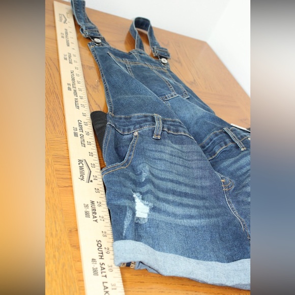 Kancan Exclusive For Maurices Maternity Blue Short Overalls Size M - Picture 6 of 10